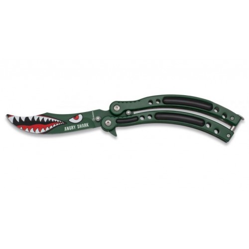 COLTELLO BALISONG HUNGRY SHARK L. 9,50